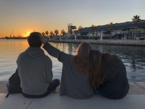 Spanish Studies Abroad students watch the sunset in Alicante, Spain