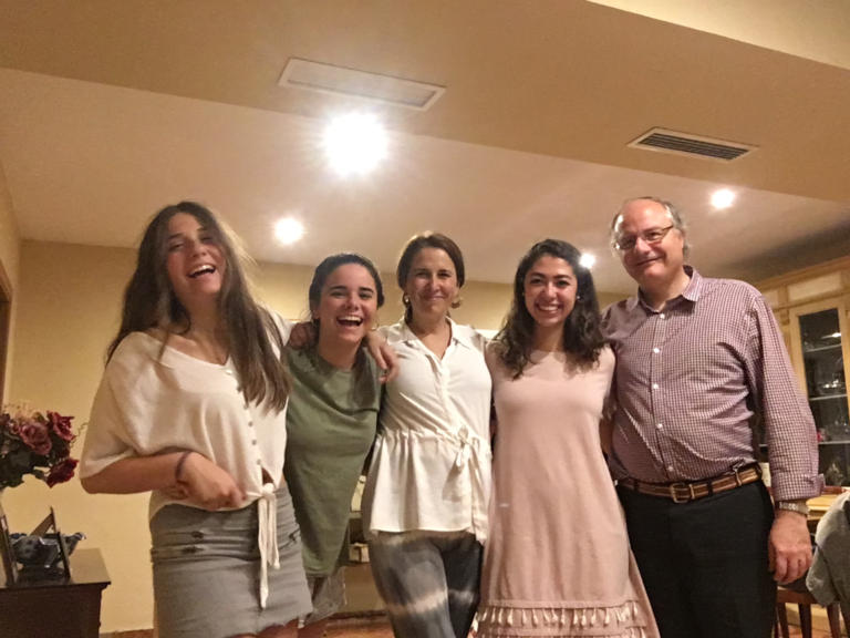 Study Abroad Student With Her Host Family In Seville