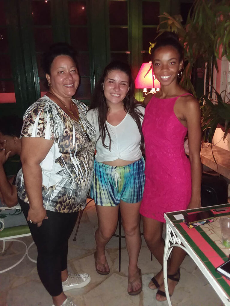 SSA students with homestay families in havana, cuba