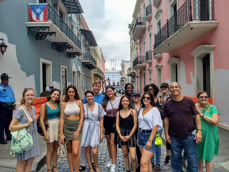 Spanish Studies Abroad students in old San Juan, Puerto Rico
