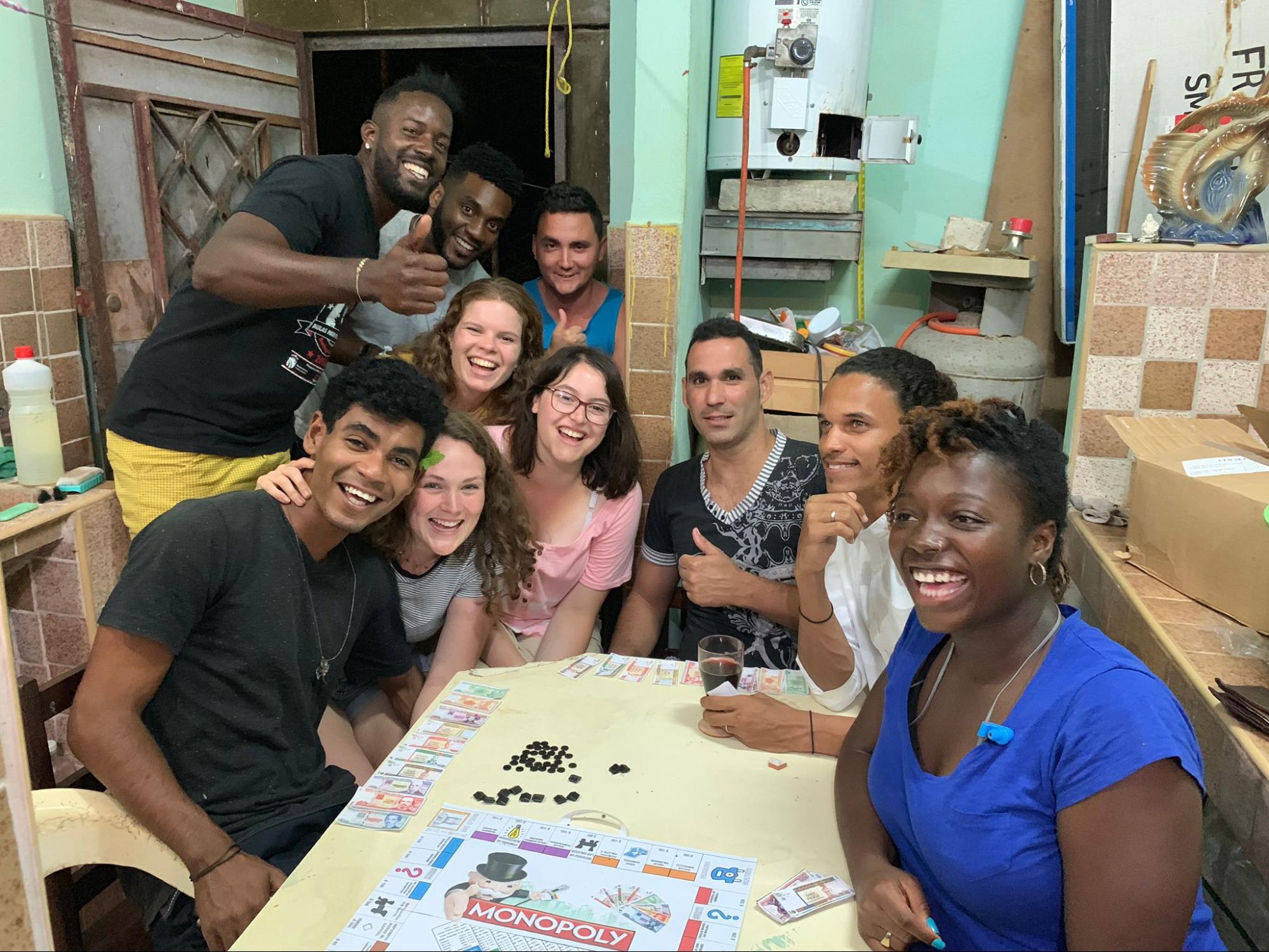 SSA Alumni are having a game night with locals in Havana.