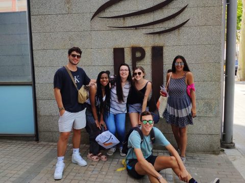 BCN - Summer 2019 - students in front of UPF sign