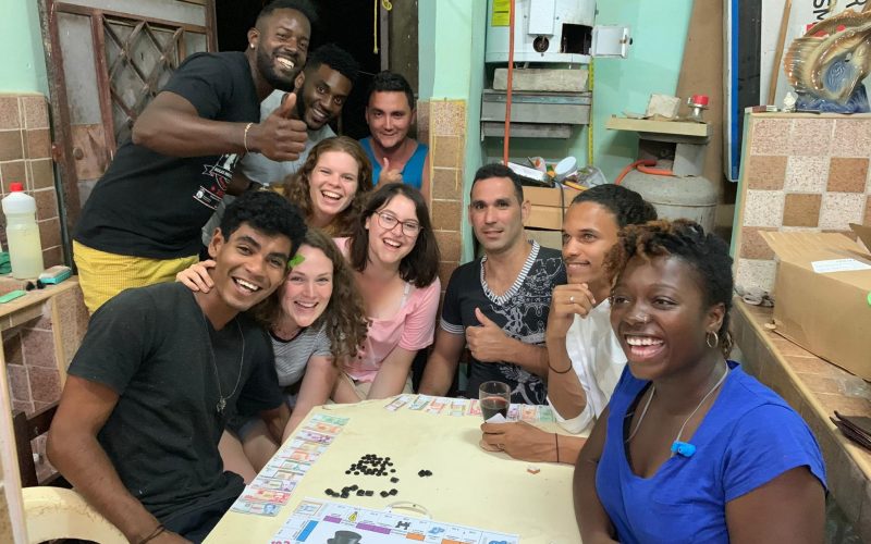 SSA Alumni are having a game night with locals in Havana.